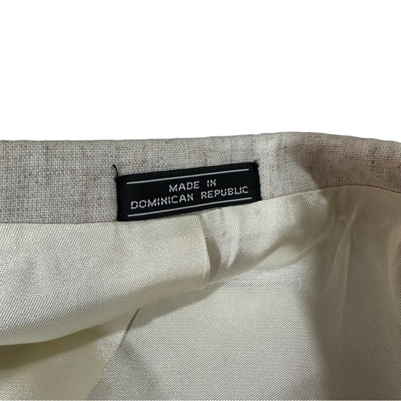 David Taylor Men Beige 100% Linen 2 Button Suit Jacket Sz 40R Sports Coat Pocket - Picture 14 of 14